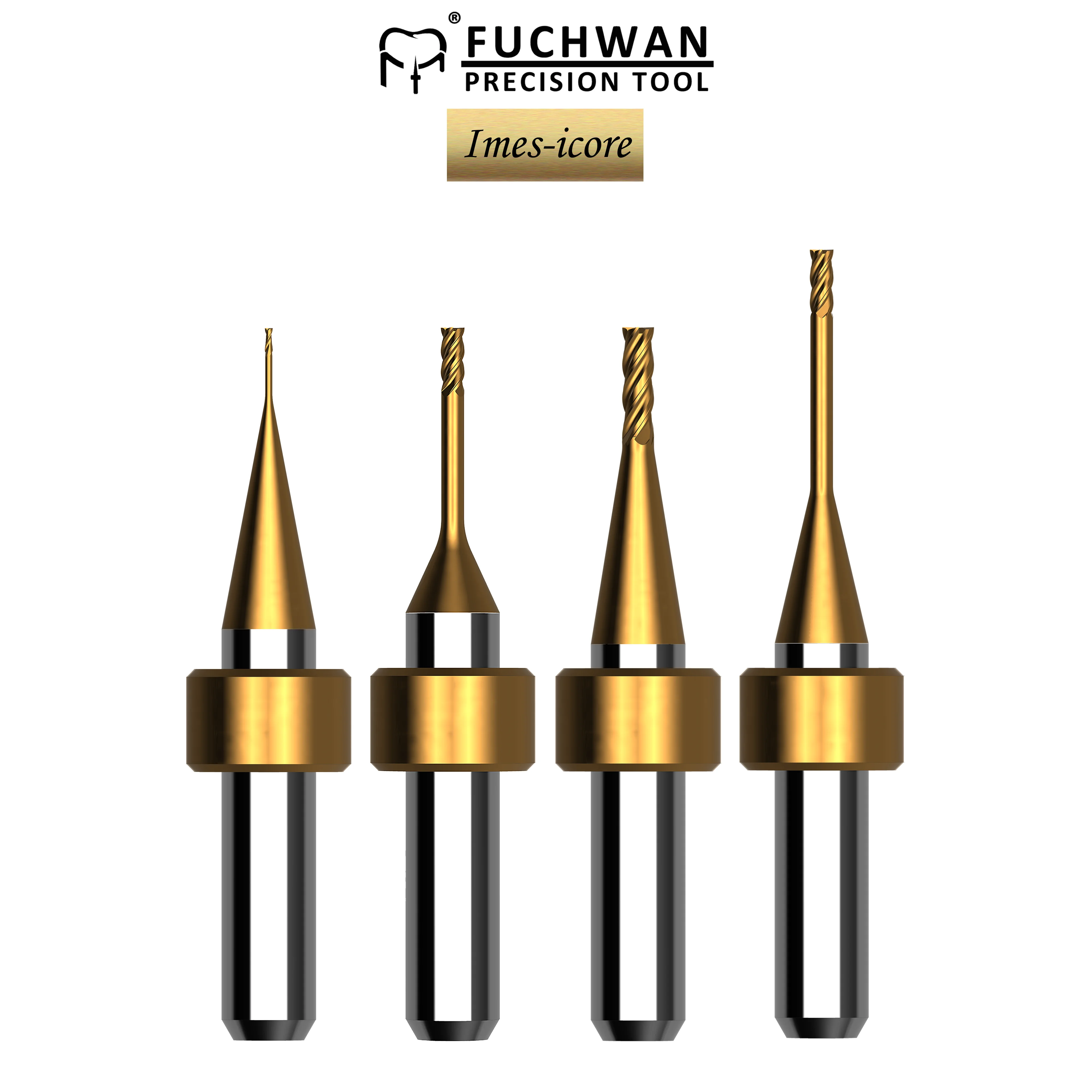 Fuchwan Flat End Mills Dental CAD CAM Milling Burse For Titanium/Cocr Alloy Tungsten Fit for Imes-Icore 350/550/750 Machines