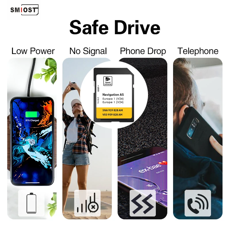 Karta SD 32GB do systemu nawigacji samochodowej VW AS V24 MIB2 z oprogramowaniem GPS i mapami UE, najnowsza wersja 2026 — zdjęcie produktu 5