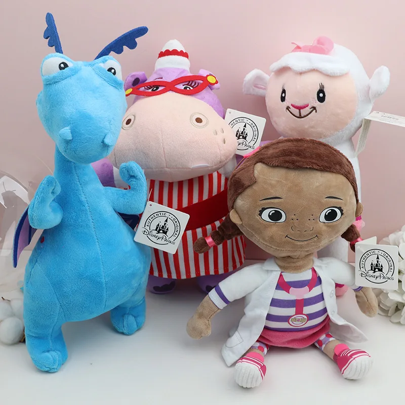 

Cartoon Doc Mcstuffins Plush Toys Set Kawaii Lambie Sheep Hallie Hippo Stuffy Dragon Stuffed Dolls For Girls Kids Anime Things