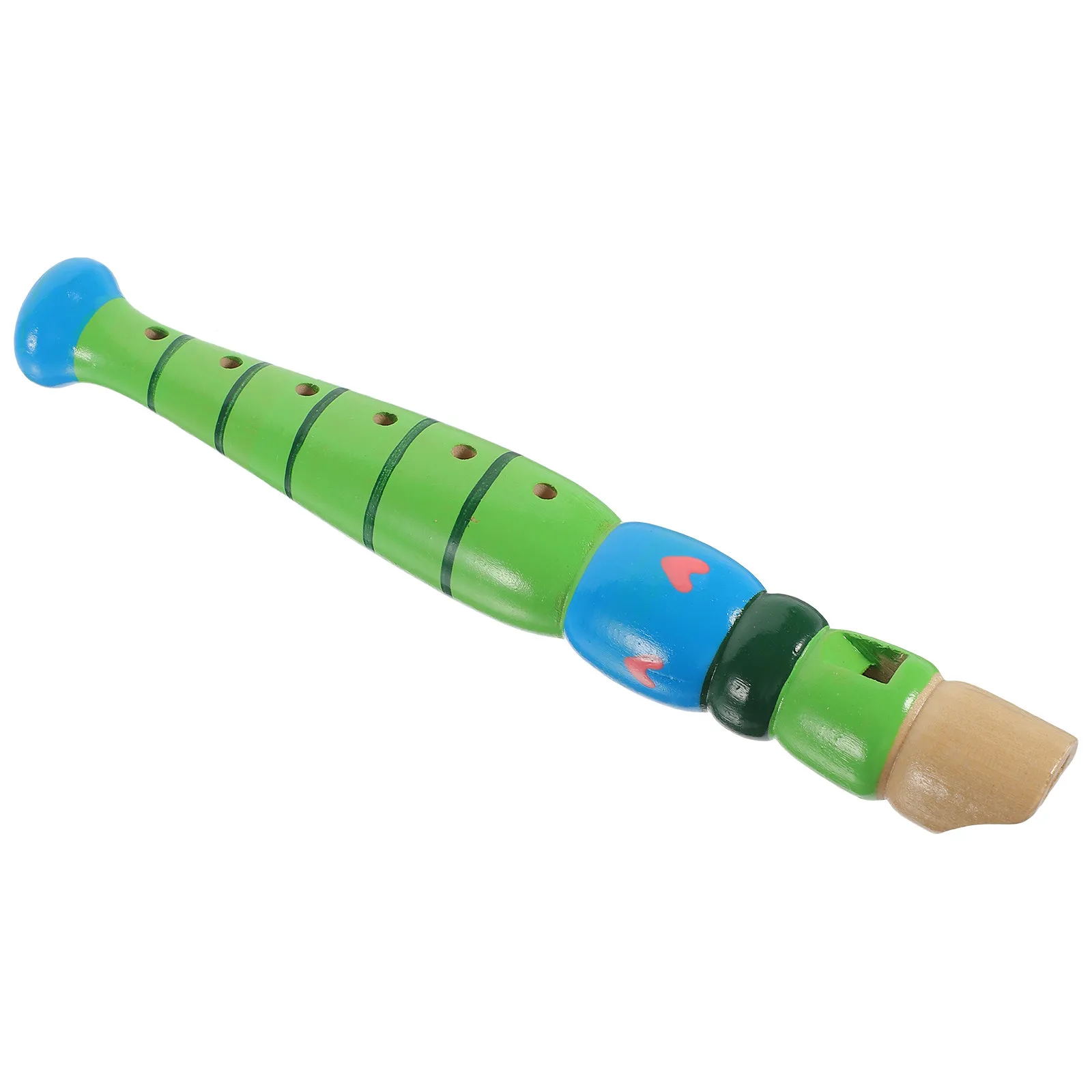 6-Hole Wooden Recorder for Beginner Music Learning Instrument Bright Color Design Hand Coordination Development
