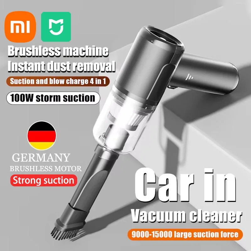 Xiaomi 15000pa Car Vacuum Cleaner Wireless Charging For Cars High Suction Power For Home Use Handheld Mini Car Vacuum Cleaner