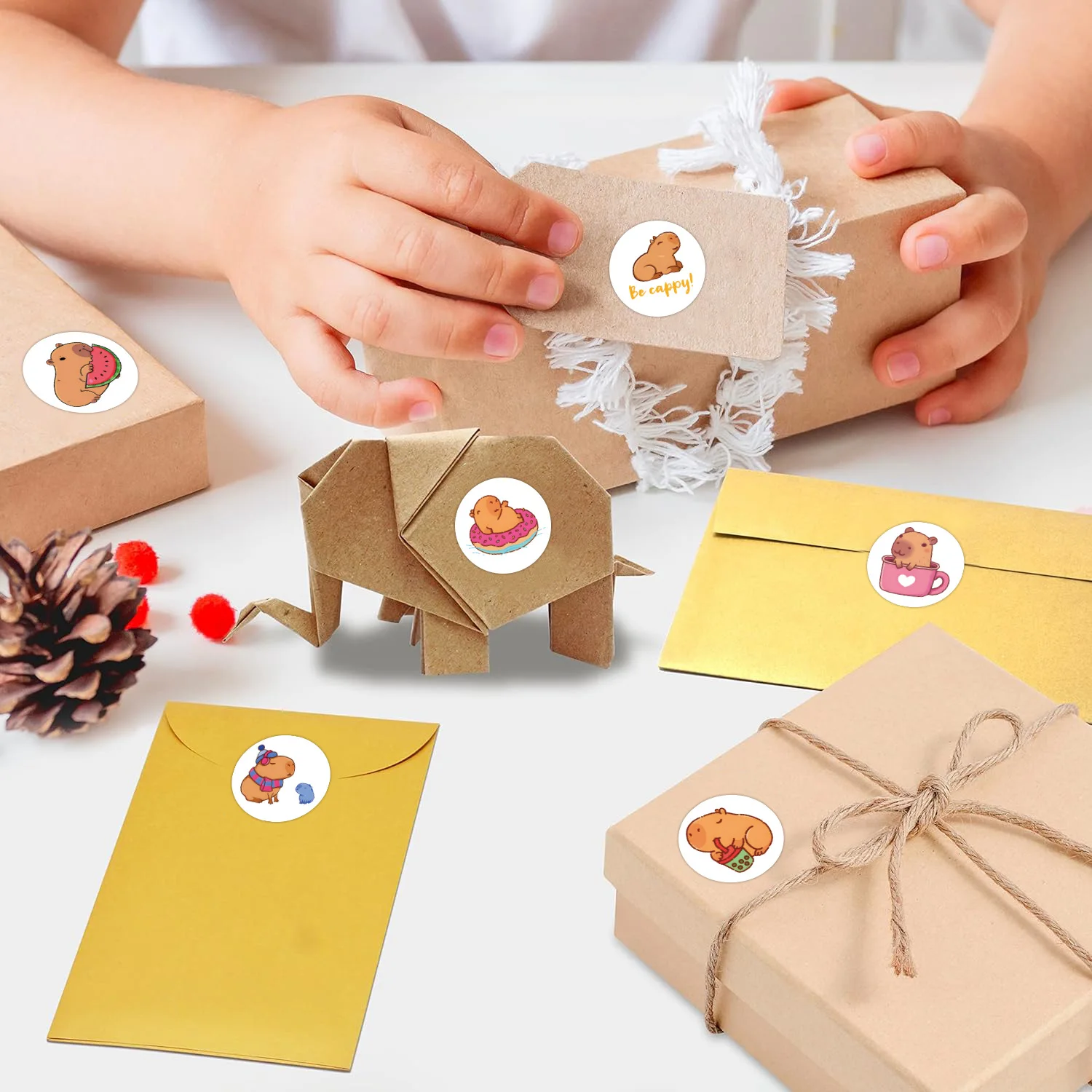 500 قطعة ملصقات كابيبارا لفة 1 بوصة ملصقات حيوانات لطيفة للأطفال ملصقات ، لوازم مكافأة المعلم ملصقات ملونة للفصول الدراسية