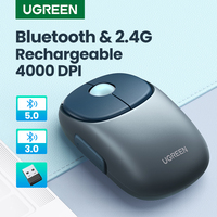 UGREEN Wireless Mouse Bluetooth 5.0 2.4G Rechargeable Mouse 4000 DPI Charging Bluetooth Mouse For MacBook iPad Tablet Laptop