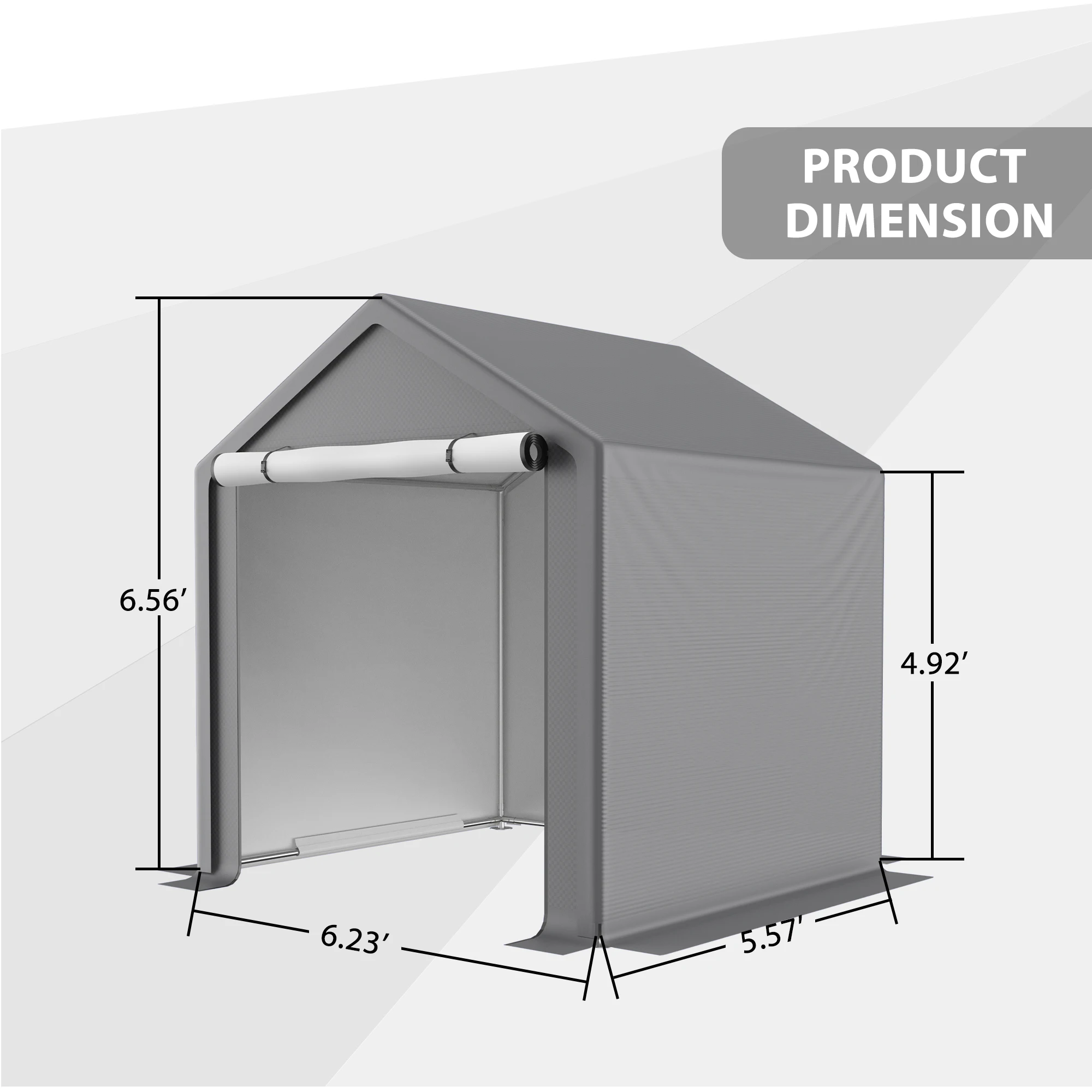 LZBEITEM 6 x 6 ft Portable Outdoor Storage Tent Shelter Shed, Heavy Duty Storage Tent with Roll-up Doors Shelter for Garden Tool