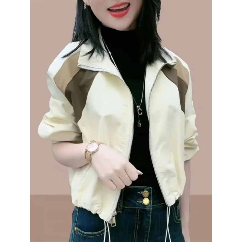 

Baseball Jackets Grey With White Sleeves Womens Winter Anti-Freezing Cotton-Padded Collared Warm Cargo Style Fur-Collar Matte OL