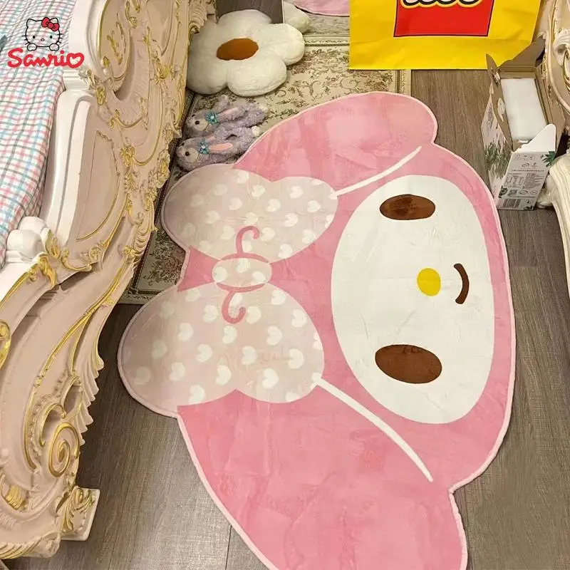 Sanrio Melody Cinnamoroll Carpet Hello Kitty Kuromi Bedside Blanket Floor Mat Dressing Table Bedroom Decorative Pashmina Carpet