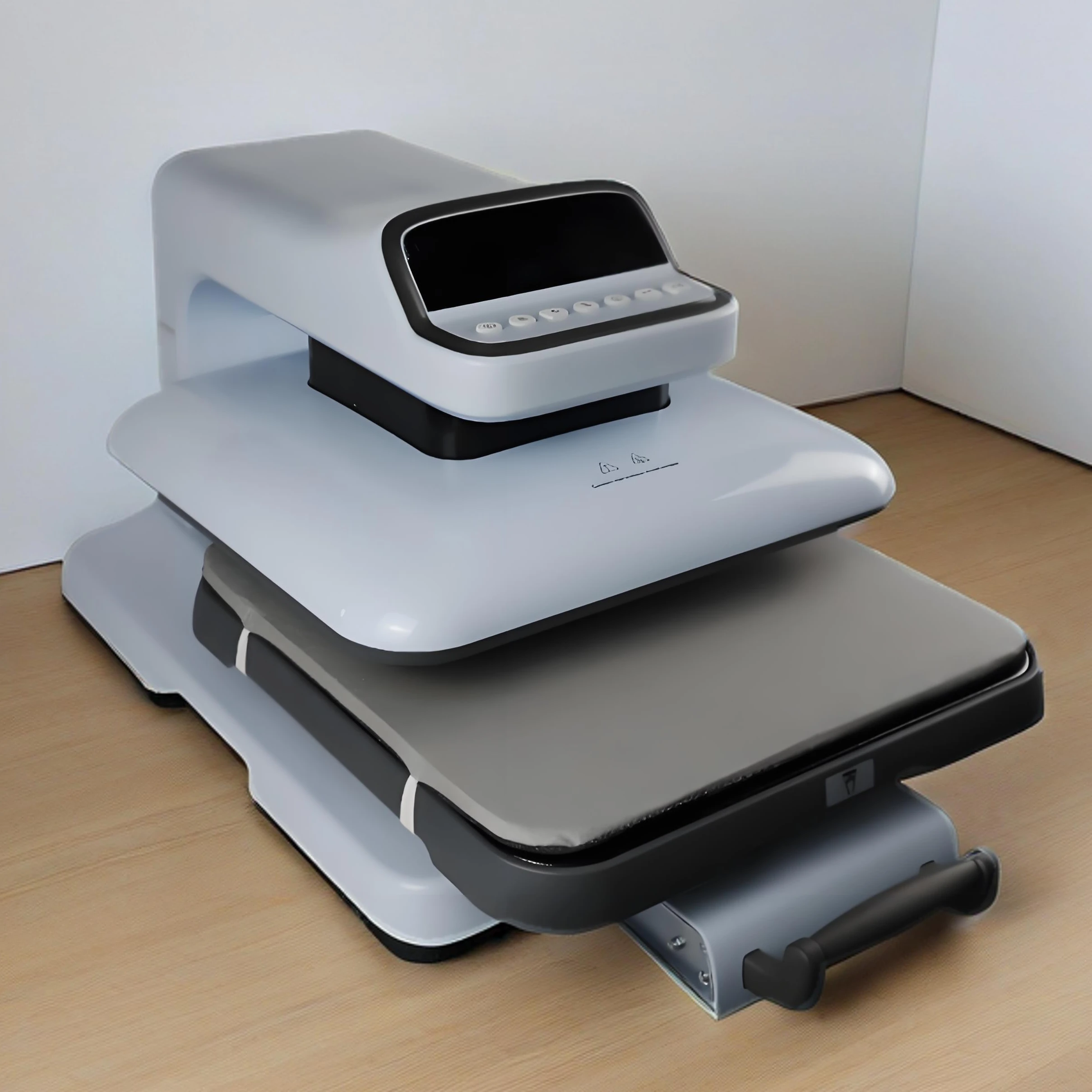 เครื่องรีดร้อนแบบอัตโนมัติสำหรับงานอุตสาหกรรม ราคาดี ระดับมืออาชีพ สำหรับงานพิมพ์แบบระเหิดสีดิจิตอลโดยตรง ขนาด 38*38 ซม.