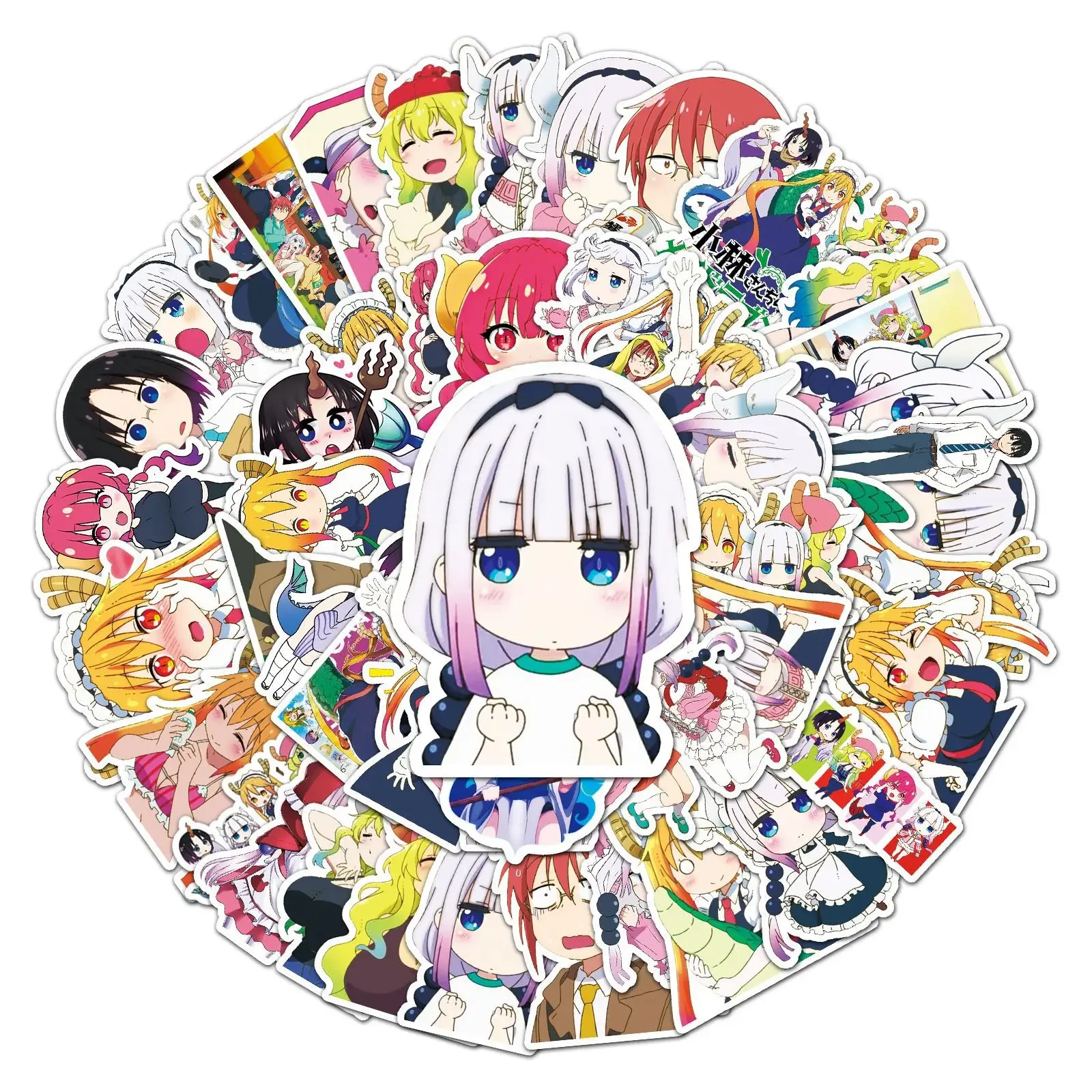 50 PZ NUOVO Dragon Maid di Miss Kobayashi Adesivo Telefono Bagagli Da Viaggio Laptop Chitarra Classico Cartone Animato Decalcomanie per il Regalo Del Capretto