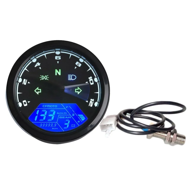

12000RPM 6 Gear Universal Motorcycle LCD Digital 199km/H Speedometer Odometer Backlight Motorcycle Tachometer Gauge Motorcycle