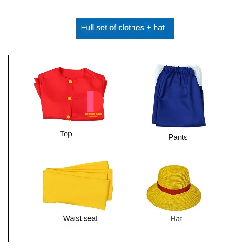 حار أنيمي لوفي تأثيري ازياء القرد D تأثيري الدعاوى القبعات هالوين للنساء الرجال الاطفال كوس السراويل العليا الهدايا #   1 #   د.