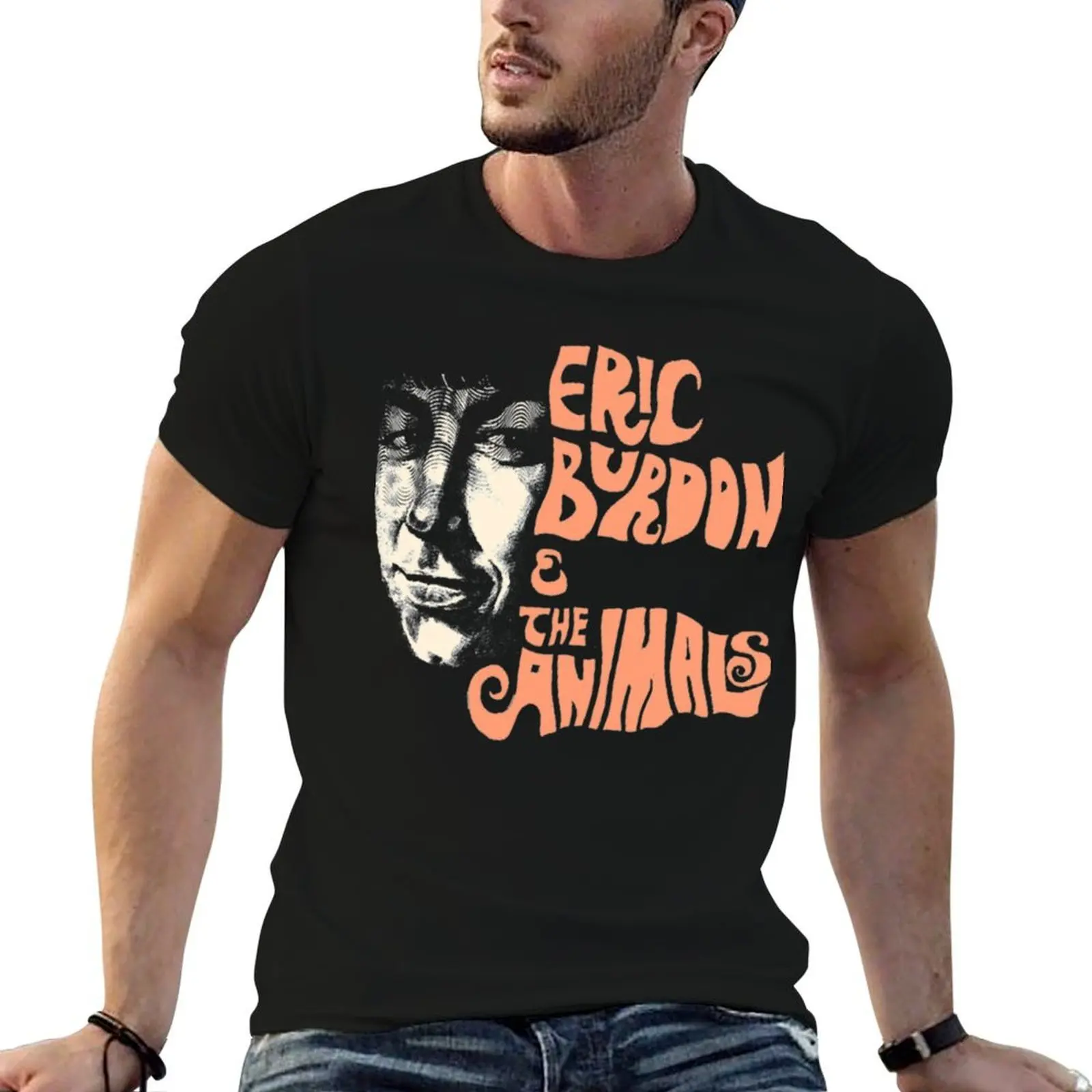 Camiseta Eric Burdon amp The Animals Band, camisetas para hombre, camisetas divertidas de algodón, camisetas de algodón para hombre, camisetas de alta calidad