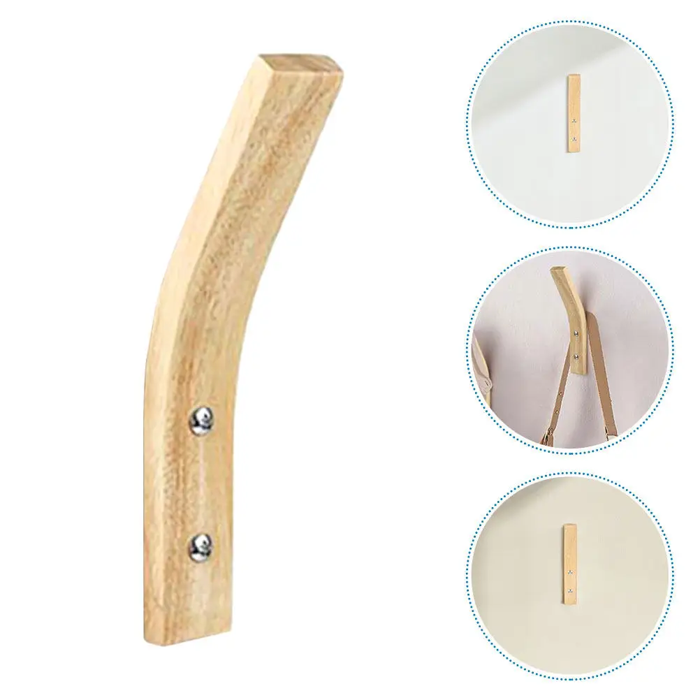 Rustic Wooden Wall Mounted Hook Single Coat Hat Towel Hanger for Entryway Bathroom Bedroom Decorative Organizer Clothes Bag