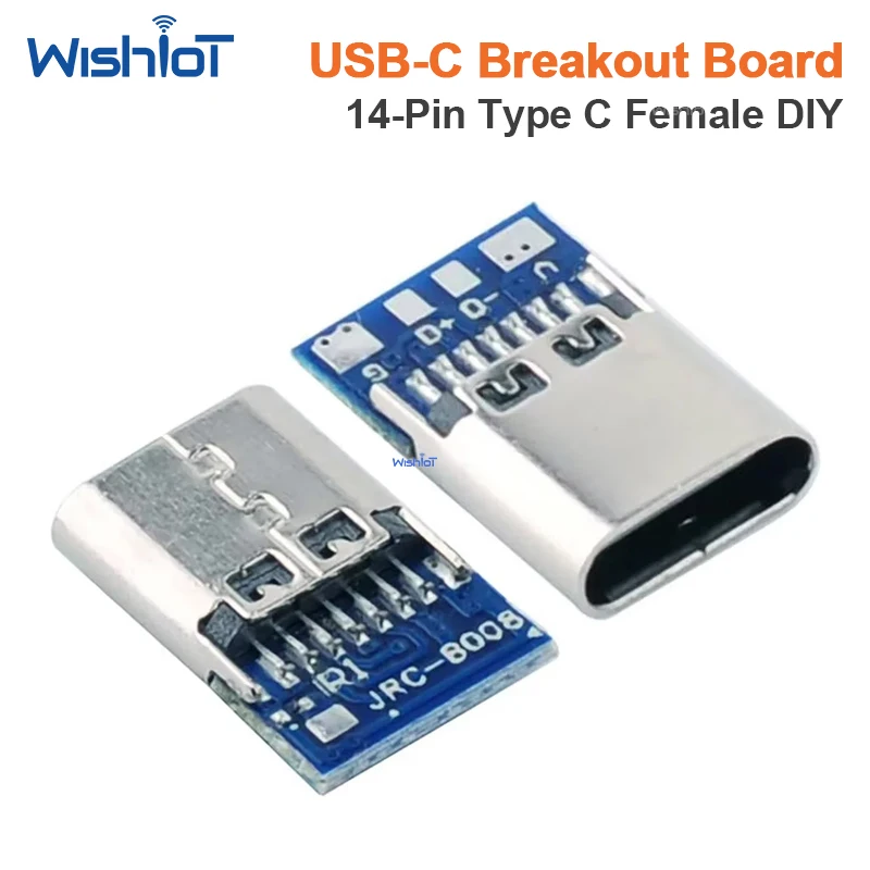 6/10PCS USB-C Breakout Boards | 14-Pin USB 3.1 Type C Female Sockets | Fast Charging & Data Transfer DIY Adapter Modules