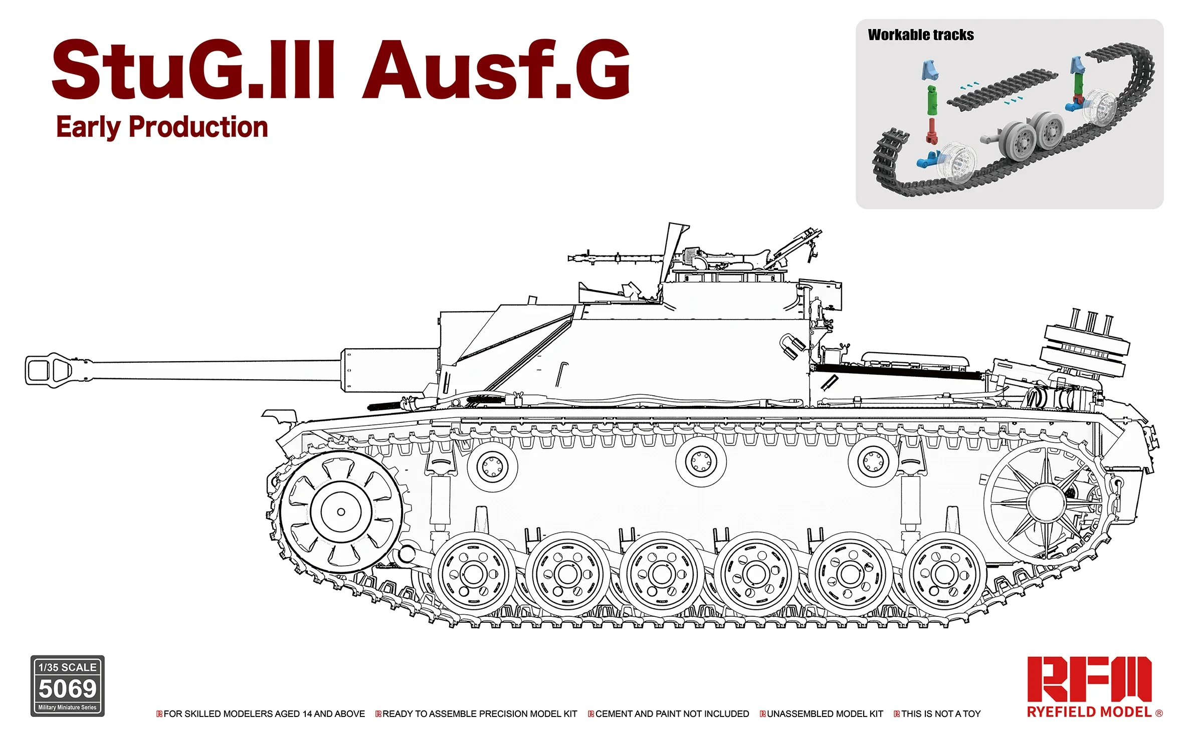 Rye Field Model RFM RM-5069 StuG.III Ausf.G Model Kit Assemble