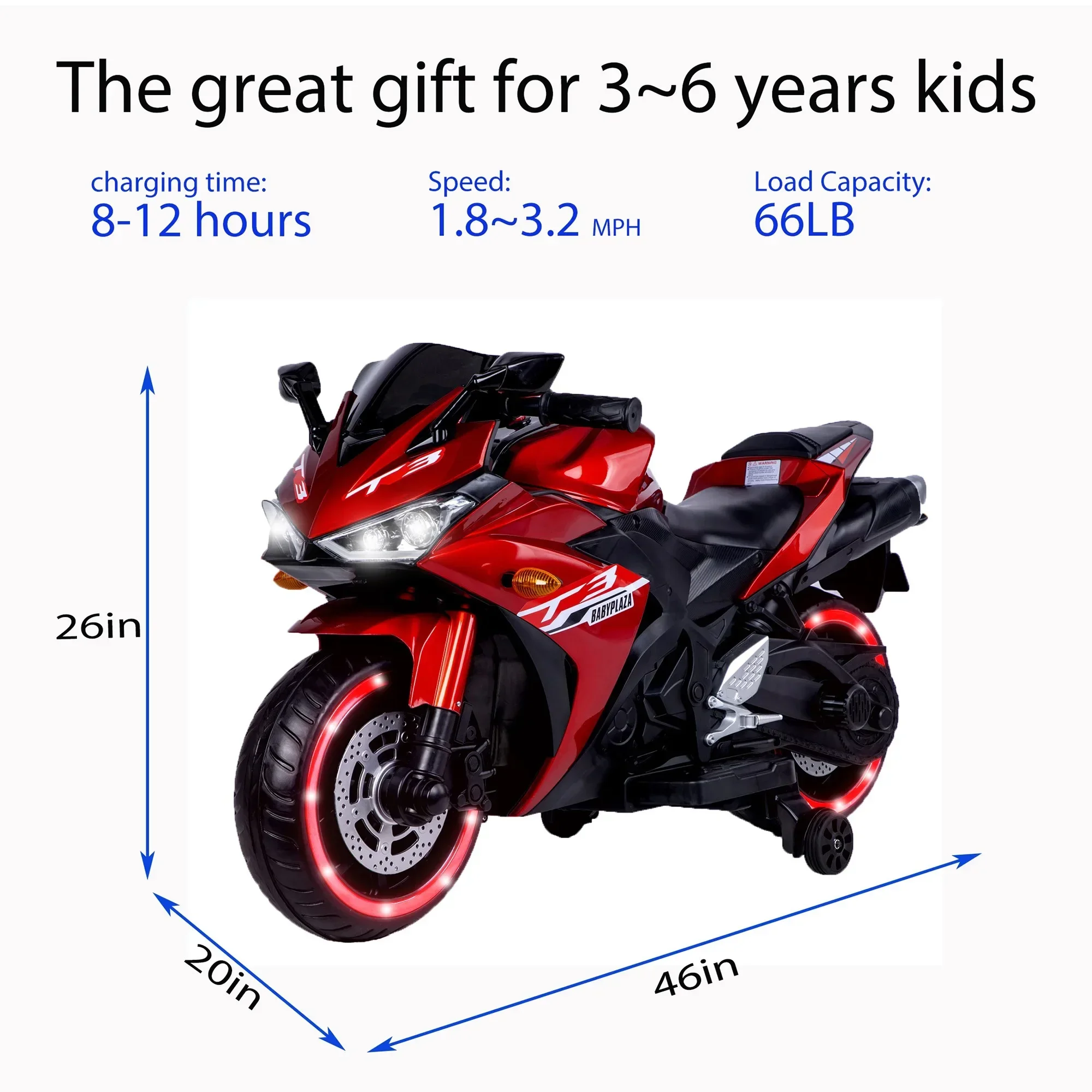 Kinder Elektro-Motorrad 12V Kinderspielzeug Motorrad/Elektrofahrrad für Kinder/Elektro-Fahrt auf Spielzeugauto