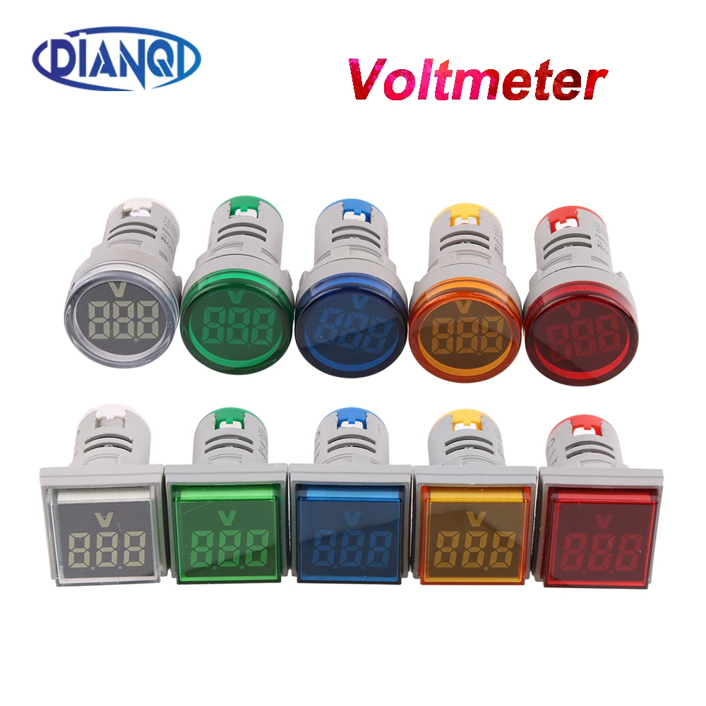 22MM AC 60-500V 0-100A LED Voltmeter voltage meter indicator pilot light Red Yellow Green Blue White digital ammeter ampermetre