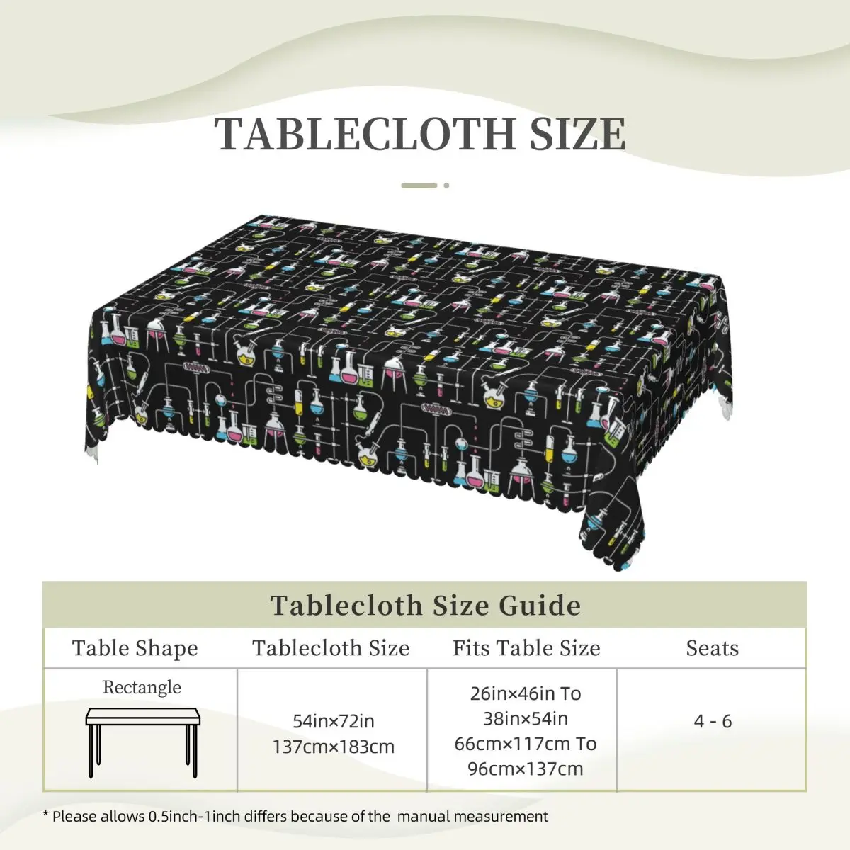 Chemistry Lab Biology Science Tablecloth Restaurant Kitchen Rectangular Tablecloth Festival Party Tablecloth Dining Table Cover