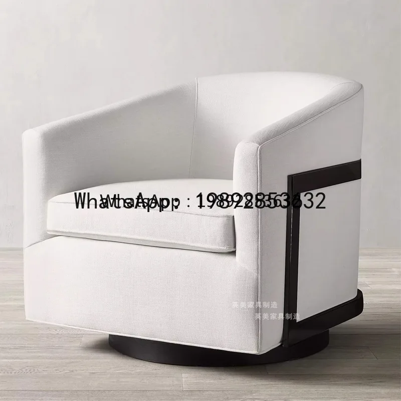 

G1 American Country Style Sofa Chair Italian Modern Living Room Single Lounge Chair Metal Stool Legs