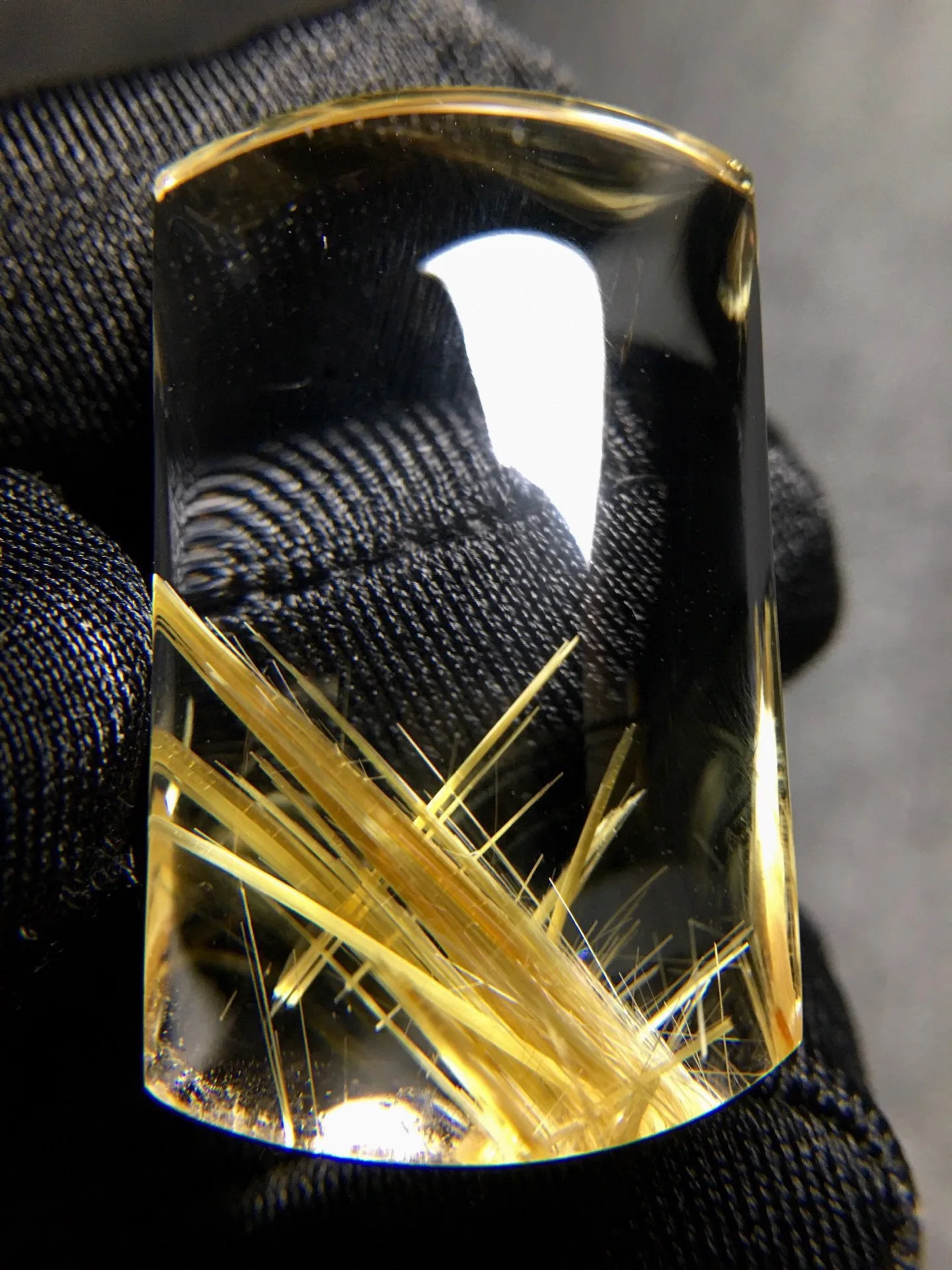 

Natural Gold Rutilated Quartz Pendant Necklace 32.2*19.5*10.6mm Rectangle wealth Rutilated Women Men AAAAAAA