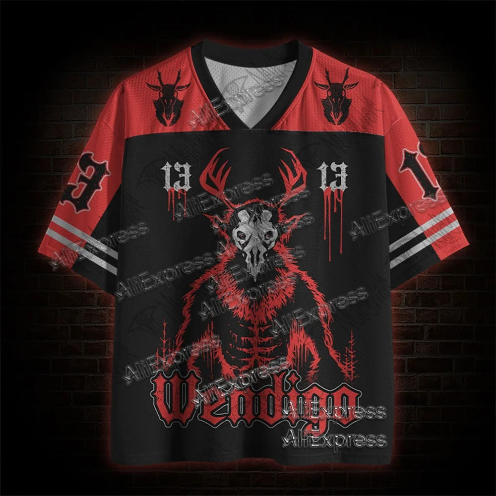 Hot selling street fashion quick drying mesh sportswear, adult and children's V-neck breathable T-shirts, horror movie series