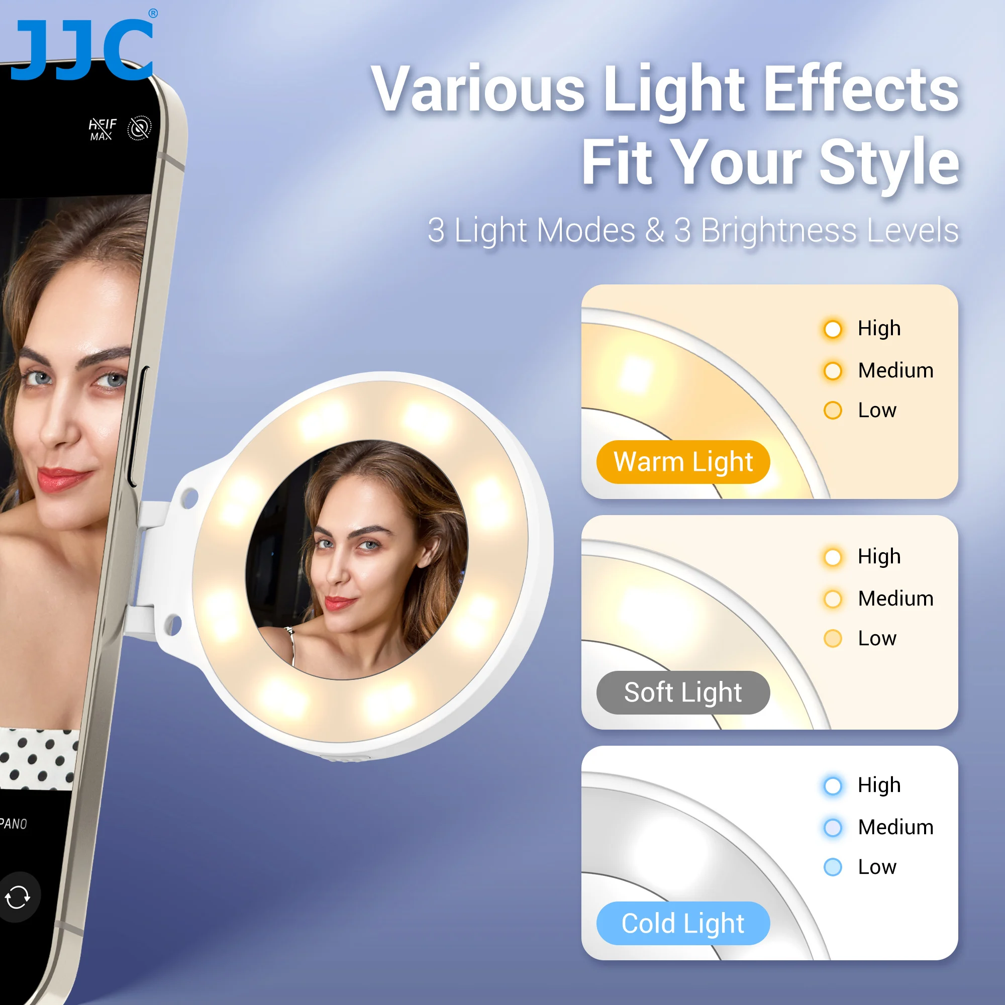 Magnetic Led Selfie Fill Light Mini Portable with USB for Magsafe Iphone 15 14 13 Pro Max Android Video Light for Makeup Vlog