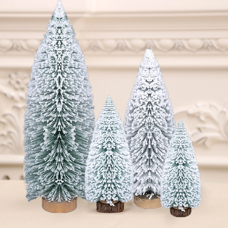 Mini Christmas Tree Artificial Small Snow Pine Xmas Tree Christmas Decorations New Year Party Ornaments Gifts Home Table Decor