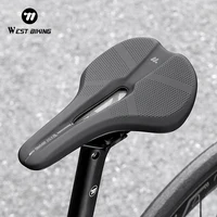 Sillín de bicicleta WEST BIKING, cojín de ciclismo hueco y transpirable, asiento de bicicleta de PU impermeable con absorción de impactos, accesorios para bicicleta de montaña y carretera