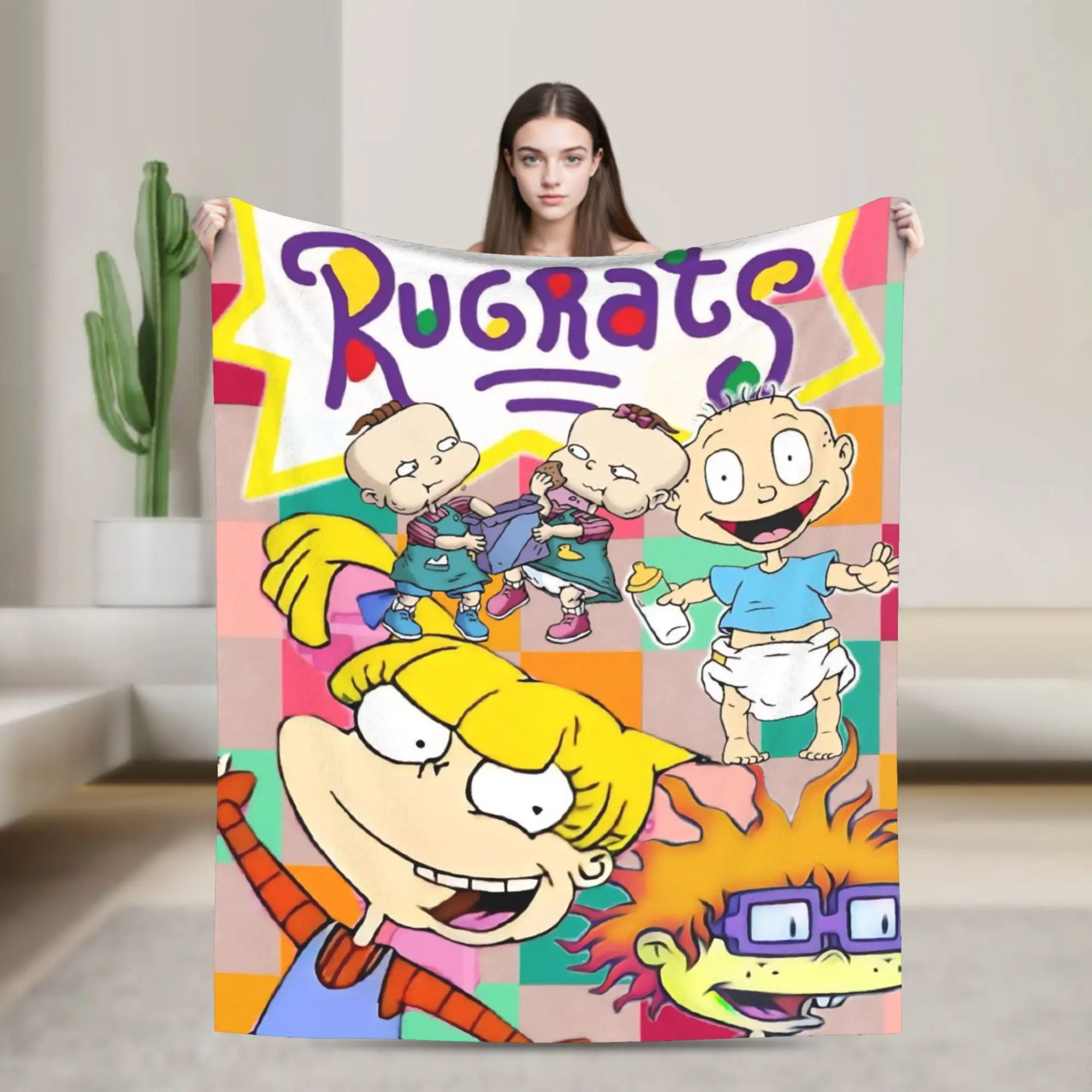 Super Soft Cartoon R-Rugrats Throw Blanket Premium Flannel Fleece Lightweight  Bed Blanket Warm Plush Blankets All Season Use
