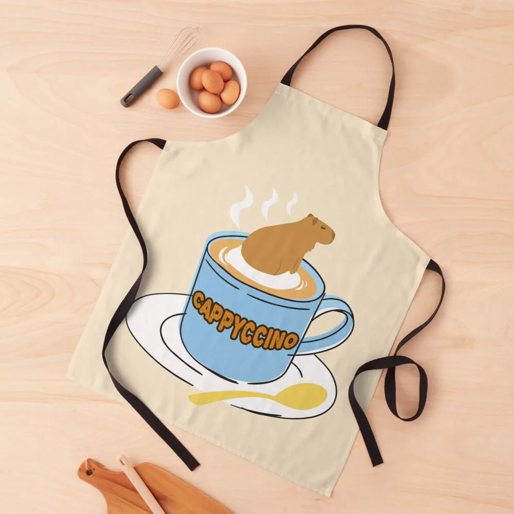 

Cappyccino Capybara Coffee Pun Apron manicurist Customizable Apron