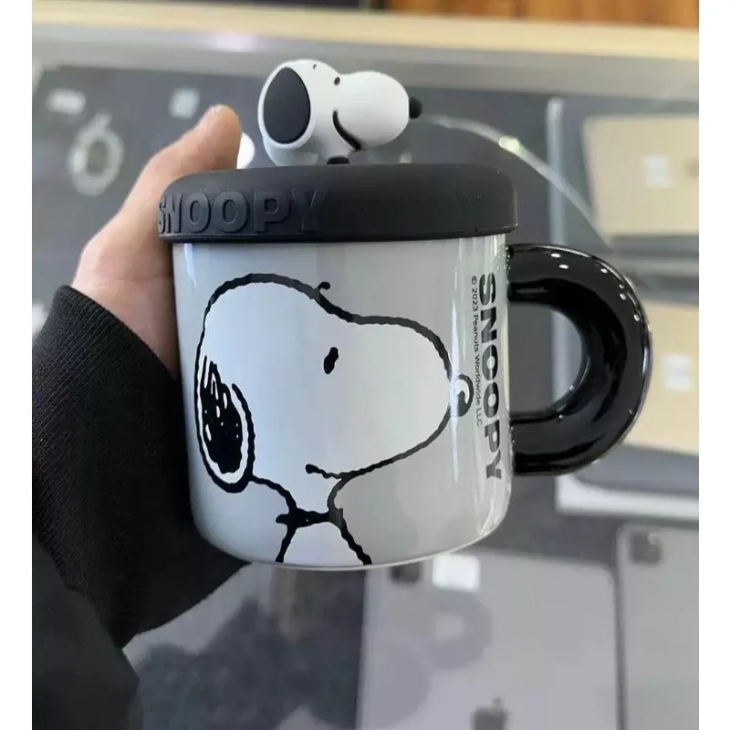 YOUMAI Snoopy Kawaii Ceramic Mug Cute Cartoon High Beauty Coffee Juice Breakfast Cup Exquisite Holiday Gift