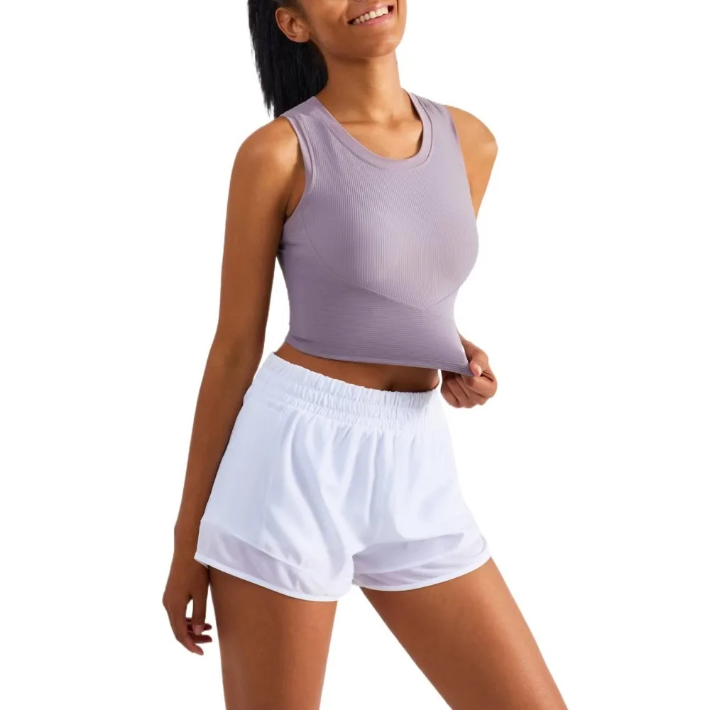 Women Sports Bra with Built-in Fixed Cups Racerback Yoga Bra Tank Top Integrated Padded Activewear Top Gym Workout Running