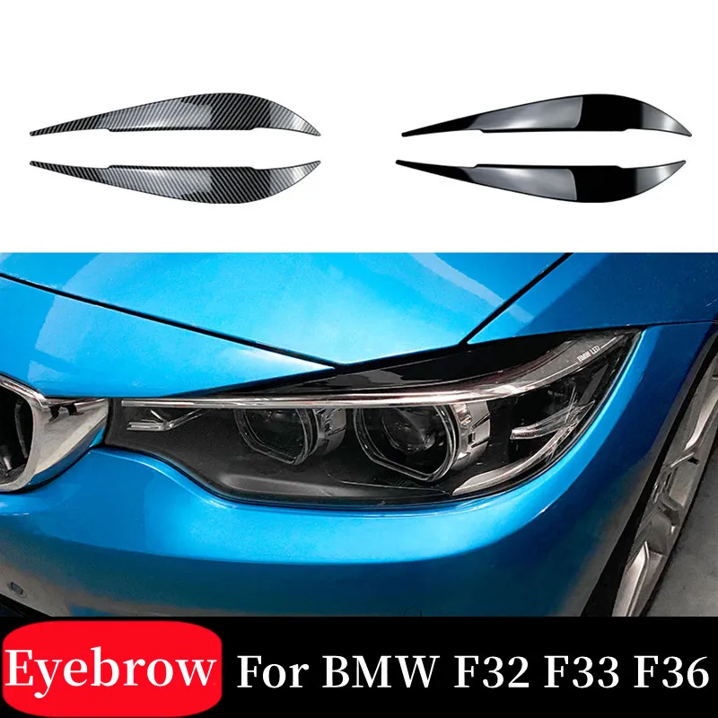 

For 2014-2020 BMW F32 F33 F36 ABS Plastic Glossy Black Carbon Headlights Eyebrow Eyelid Exterior Tuning Car Accessories Part