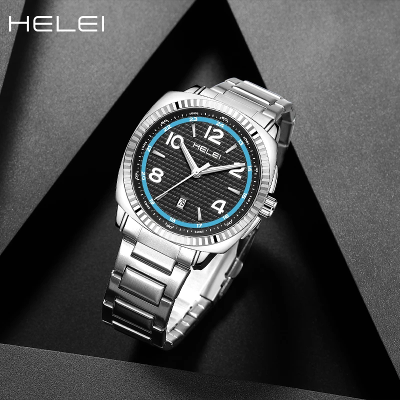 HELEI promotional model modern simple helmsman series multi-function quartz movement 2024 men's quartz watches men's watches