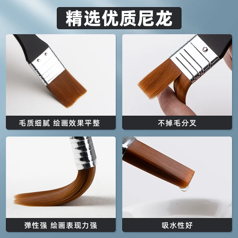 Phoenix Painting Material Nylon Hair Short Handle Brush 717 Acrylic Oil Painting Brush Gouache Art Universal Brush Art Supplies