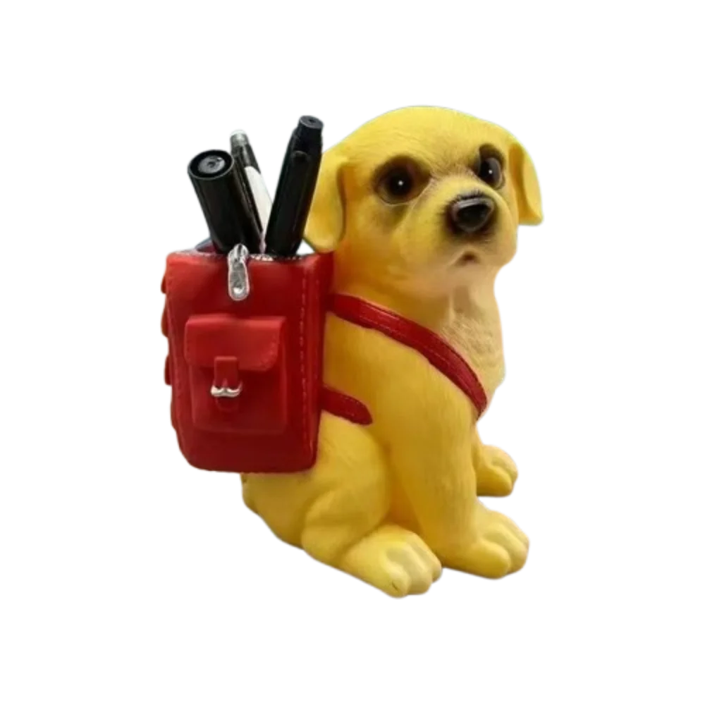 متعددة الوظائف حامل قلم الكلب البلاستيك لطيف جرو تخزين دلو سعة كبيرة الإبداعية فرشاة للمكياج اسطوانة سطح المكتب #1