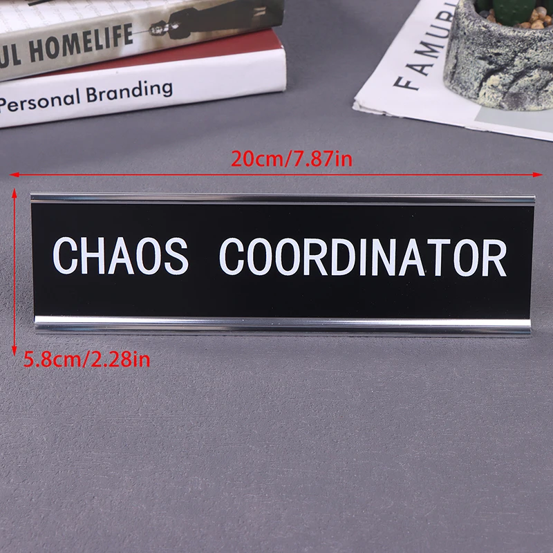 علامة مكتب علامات مضحكة لوازم العمل للنساء لوحة اسم معدنية عداد موقف بطاقة الفوضى تنسيق مكتب ديكور