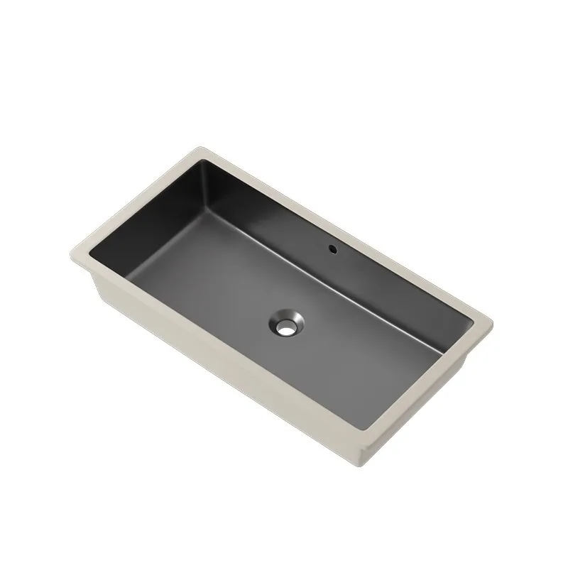 

Matte gun ash large-capacity flat bottom, ceramic under-counter basin embedded washbasin, washbasin
