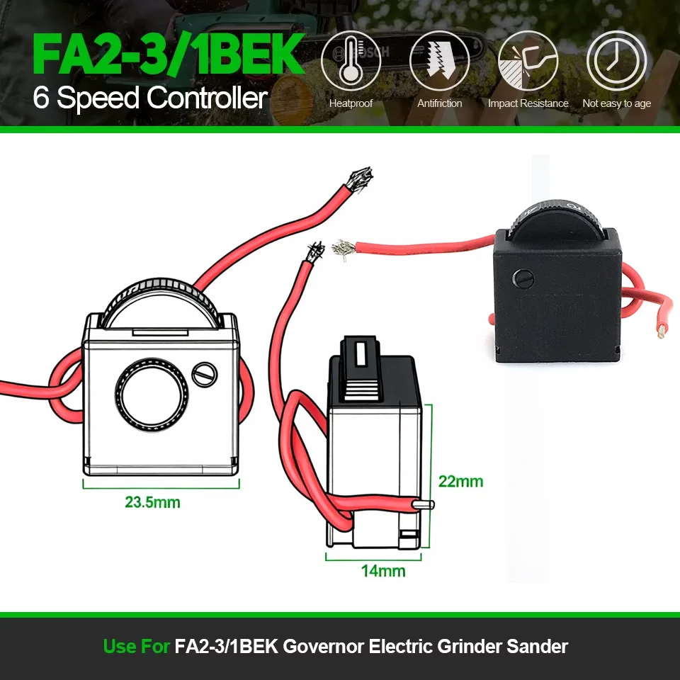 

1Pc Replace 6 Speed Controller 220V For FA2-3/1BEK Governor Electric Grinder Sander Jig Saw Polisher Power Tool