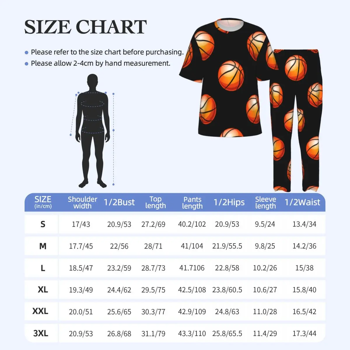 Men Pajamas Suit Short Sleeved Long Pants Basketball Ball Print Sleepwear Summer Home Clothing Set view 6