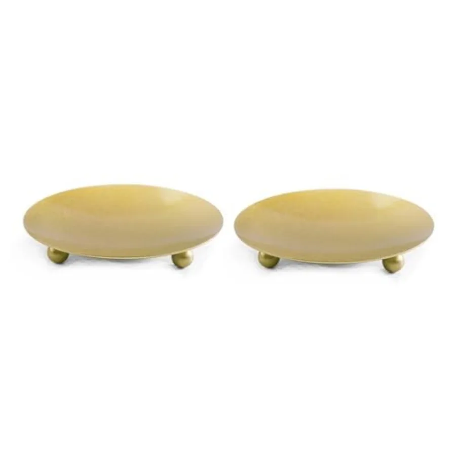 2 PCS Candle Holders Dish for Pillar Candles, Metal Candlestick Holder, Candle Plates for Halloween Christmas Wedding Parties,