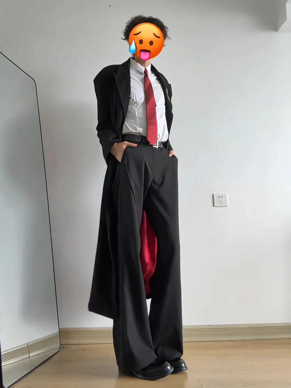 

Мужские брюки с удлиненными штанинами и манжетами, осенние, с высокой талией, утягивающие, свободного кроя, повседневные, прямые джинсы