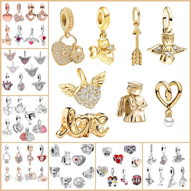 حار بيع على شكل قلب التألق سحر الخرزة قلادة صالح الأصلي الأوروبي فضة مجوهرات و DIY بها بنفسك صنع هدية غرامة فريدة من نوعها