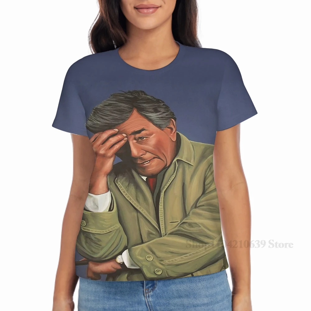 في جميع أنحاء طباعة بيتر فالك كما كولومبو اللوحة الرجال تي شيرت المرأة فتاة الموضة تي شيرت الصبي بلايز تيز قصيرة الأكمام بلايز #3