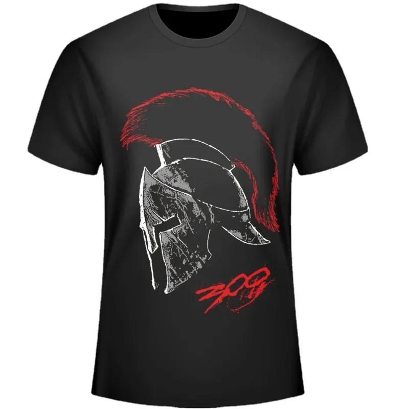 

Sparta 300 Warrior helmet printed T-shirt Fashion design summer cotton short sleeve o-neck men's T shirt graphic t shirts of men