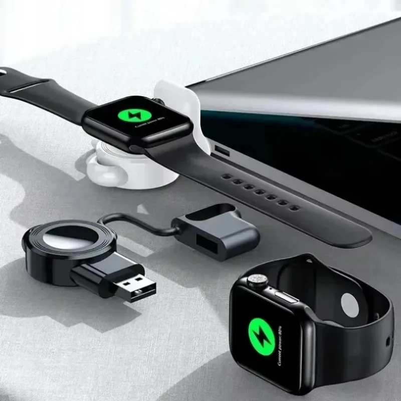 Portable Magnetic Wireless Watch Non-slip Charger Fast Charging Station For Apple Watch 9 8 7 6 5 4 SE Ultra Dock Adapter USB