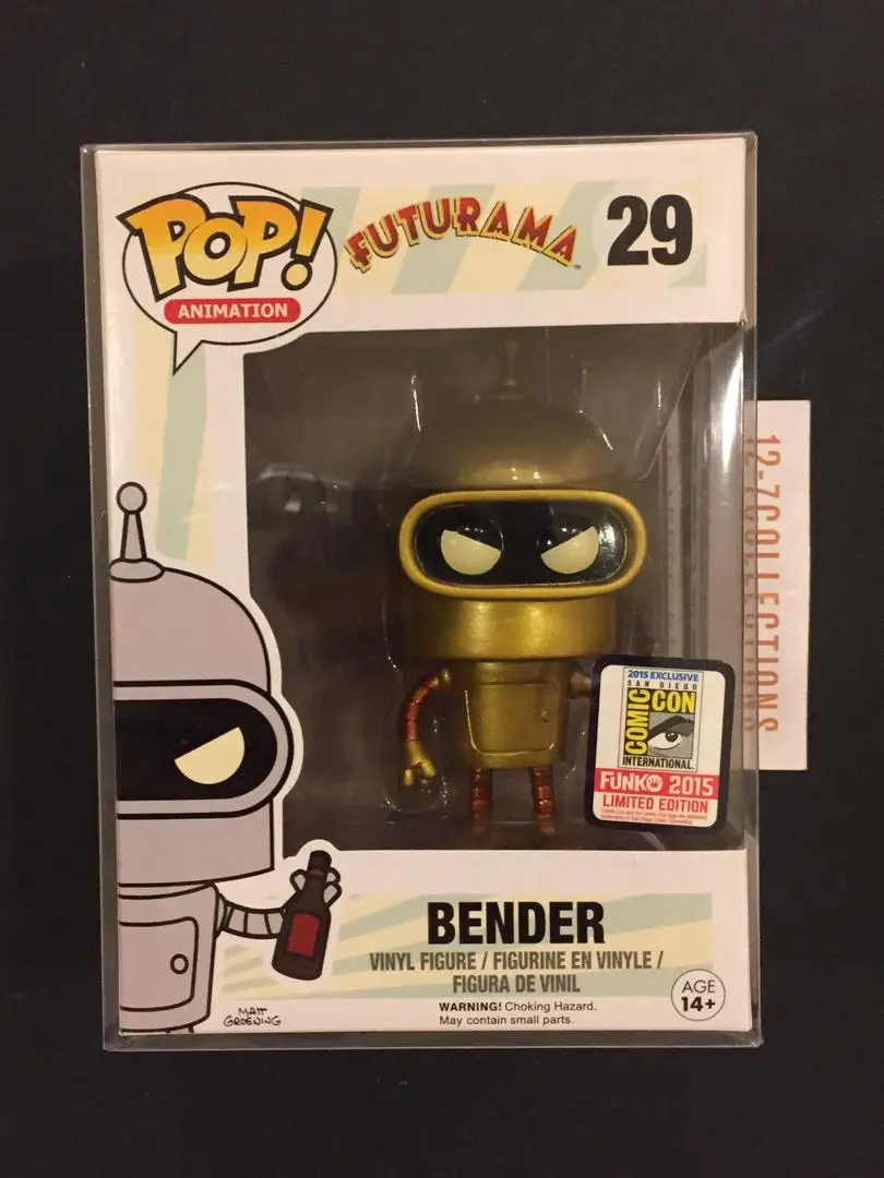 Nuevo FUNKO POP Anime Futurama Bender Gold 29 #   Figuras de juguete de acción, convención de verano, figura de vinilo exclusiva, juguetes de modelos coleccionables