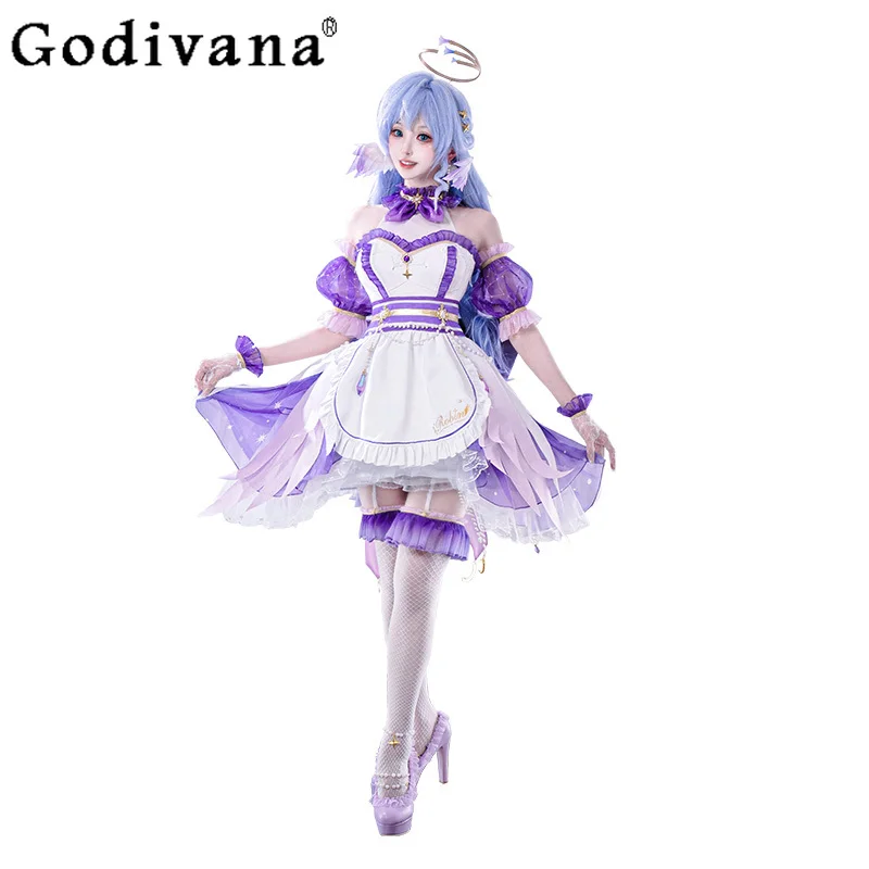 Disfraz de Cosplay, uniforme, fiesta de Halloween, vestido de mujer, accesorio de juego de rol, uniforme de sirvienta, traje, vestido de Anime de Halloween