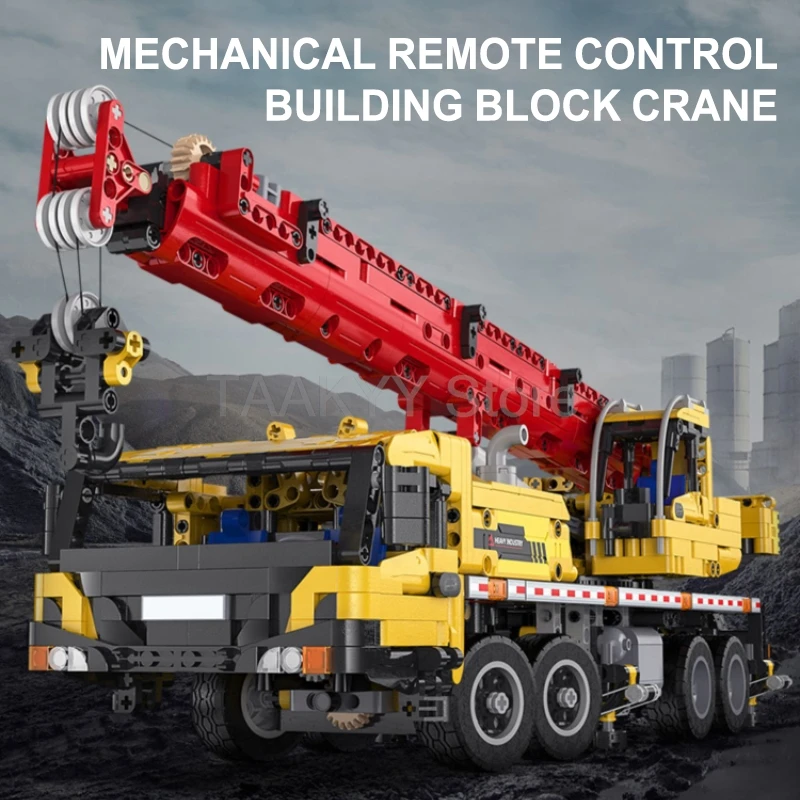 รีโมทคอนโทรลวิศวกรรมยานพาหนะรถบรรทุก 1831PCS Crane Building Blocks การวิเคราะห์ MOC RC รถอิฐ DIY ของเล่นสําหรับของขวัญเด็ก