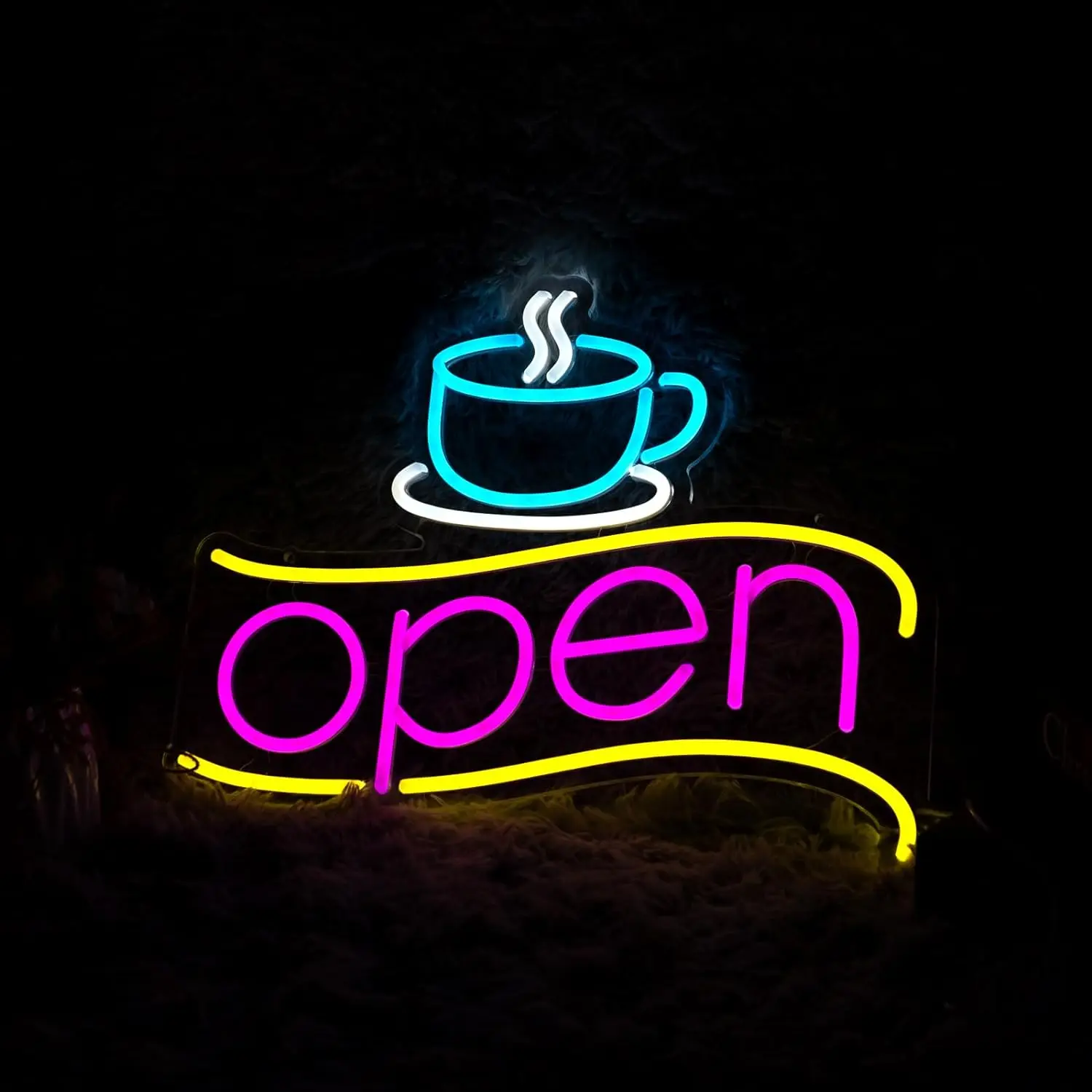 

Логотип кофейни 1, настенные художественные декоративные аксессуары с логотипом кофе, светодиодные фонари, логотип кофейни, украшение магазина, фон.