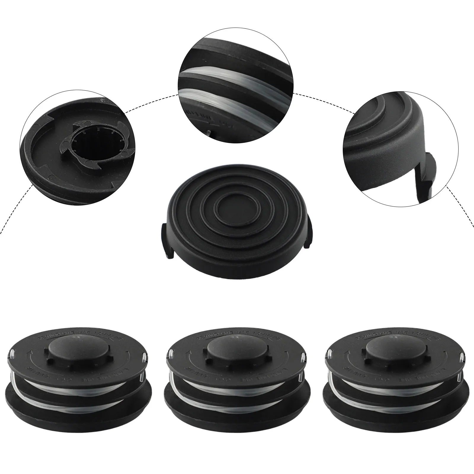 

Trimmer Head Set With Spools Cap Cover Kit Suitable For Einhell GC-ET 4530 3405685 Cordless Grass Trimmer Lawn Mower Replace